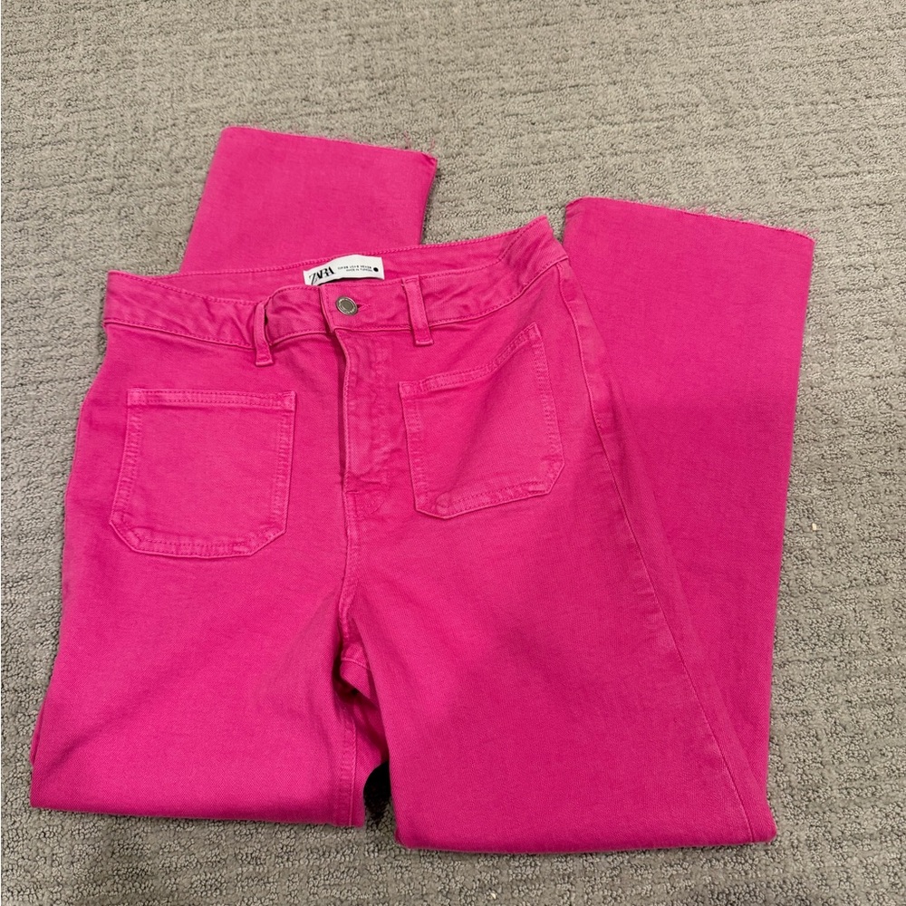Zara Fuchsia Straight Leg Jeans